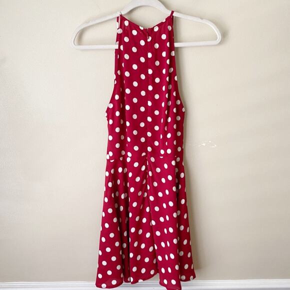 Privacy Please | Revolve Quincy Halter Neck Mini Dress Polka Dots Red White XS - Picture 4 of 5